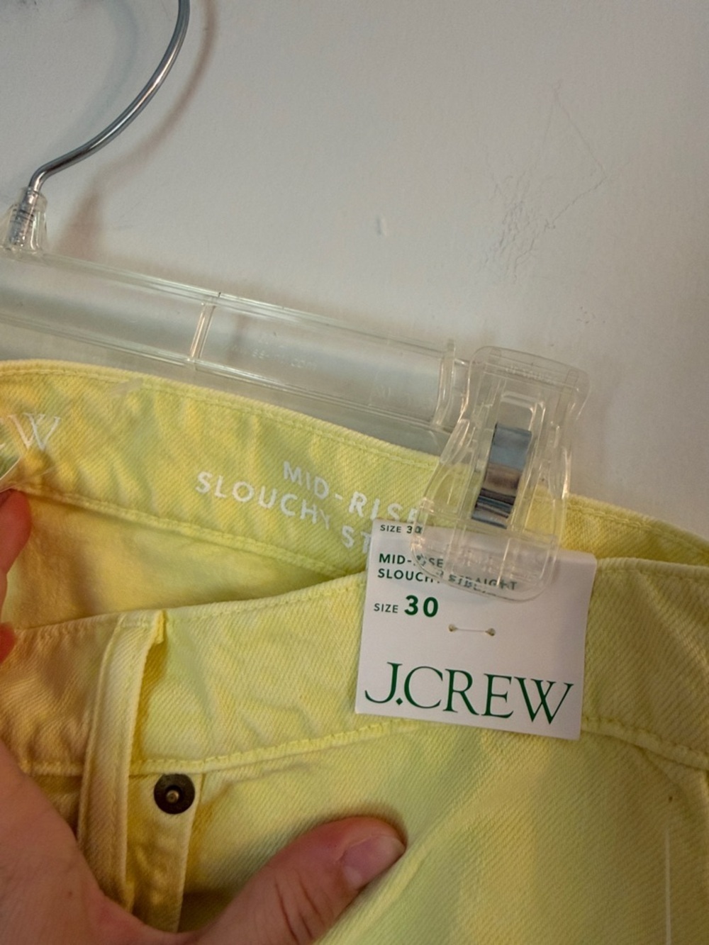 J.Crew mid rise Slouchy-straight garment-dyed yellow jeans 30 NWT - Picture 4 of 5